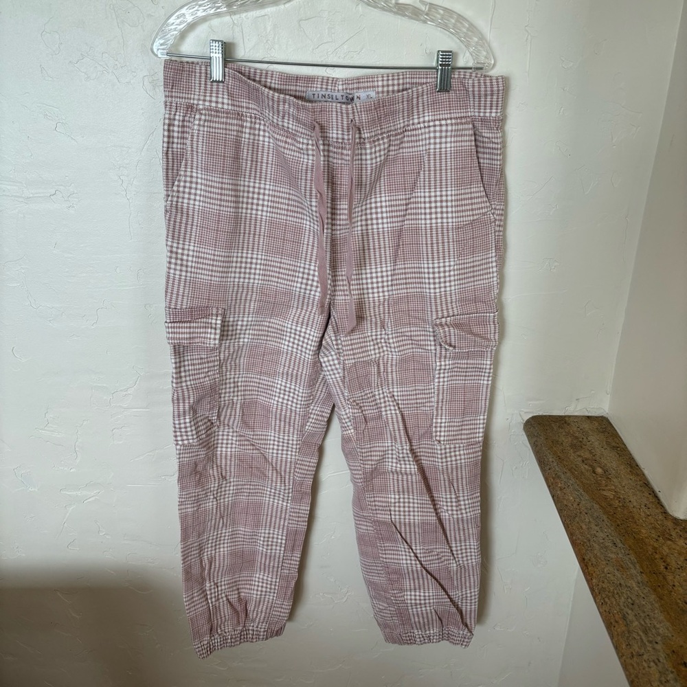 Pink herringbone Cargo pants
